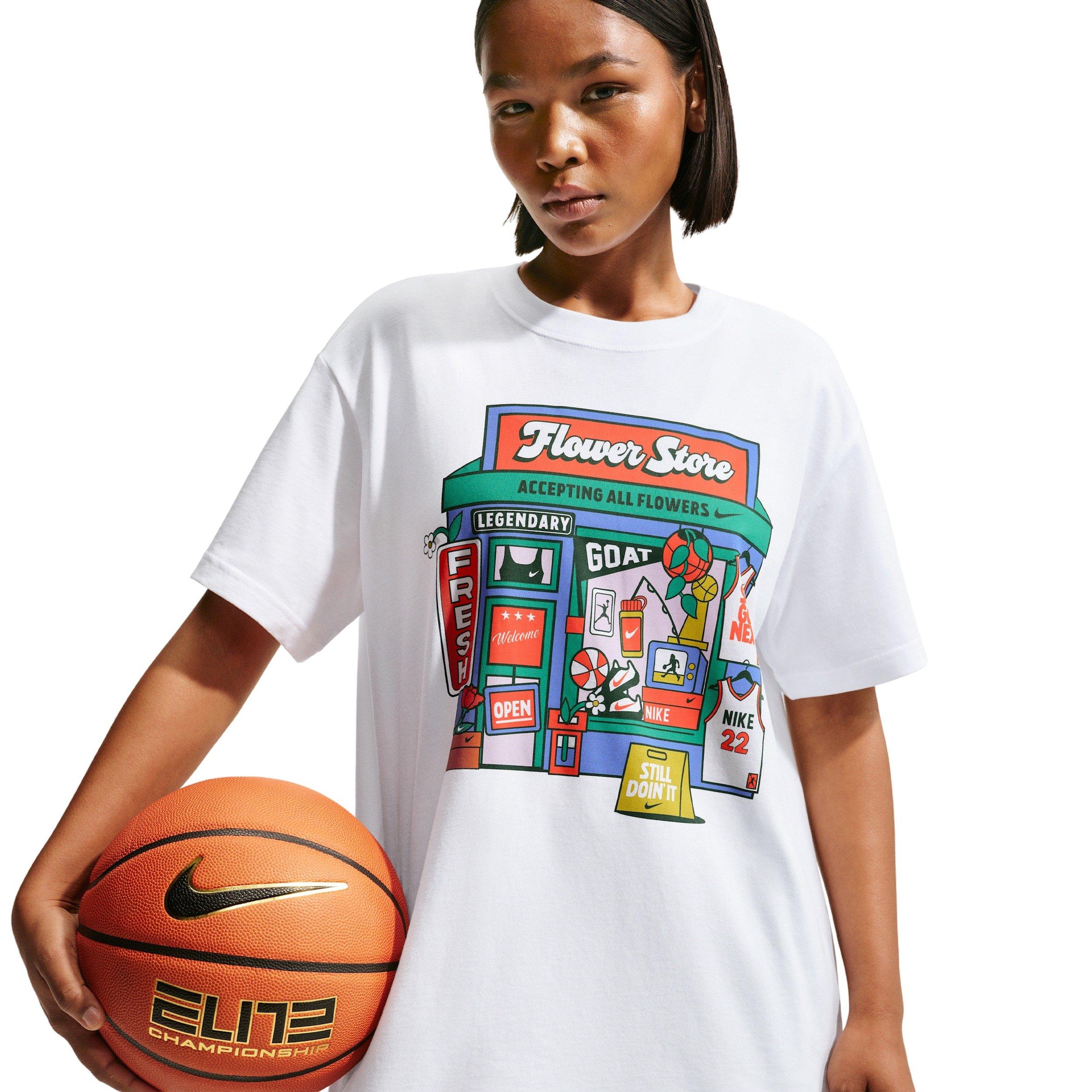 Nike Women's Oversized Flower Store Graphic T-Shirt - WHITE